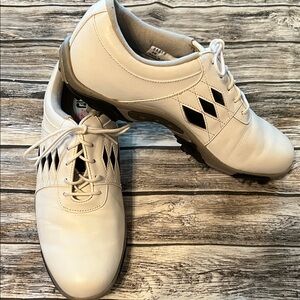 Footjoy Summer Series Black Diamond Pattern White Golf Shoes 9